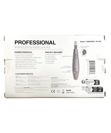 Beautural Electric Manicure Pedicure Set | Professional Nail Miller with 10 Attachments & LED Light - Gray | Ultimate Nail Care for Hands & Feet - Buy Online on GoSupps.com