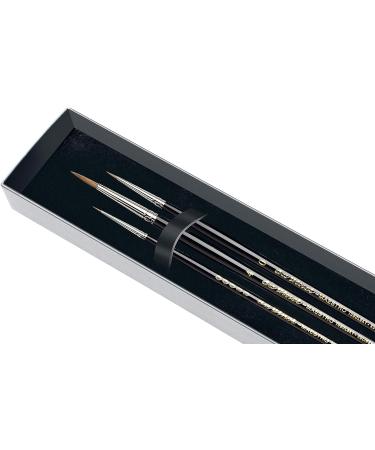 da Vinci Watercolor Maestro Kolinsky Red Sable Brush Set 5500-3 - Series 10 Sharp Round, Sizes 5/0, 0 & 4 | Elegant Black Gift Box | 3 Brush Set - Buy Online on GoSupps.com