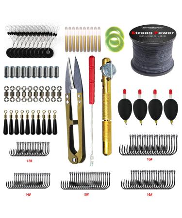 Dingbear 19 types of fishing accessories Fishing Gear Set including top water fishing swims Worms Jigs Tackle Box and other fishing devices - for salt water fresh water .... 16kind160pcs