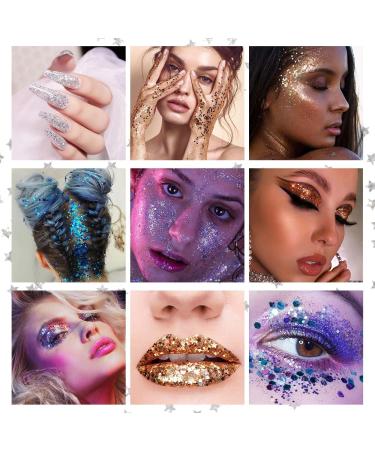  EONFAVE Glitter body gel 6 colors colorful glitter body glitter glitter liquid gel for Christmas festivals masquerades glitter for body hair eyes  - Buy Online on GoSupps.com