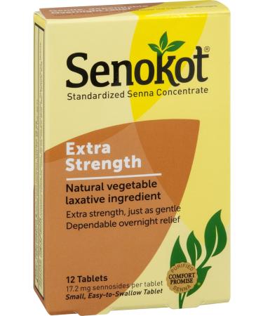 Senokot Extra Strength Natural Vegetable Laxative - 36 Count Pack for Gentle Overnight Relief - Buy Online on GoSupps.com