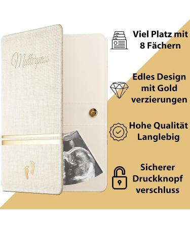 Bl4ckPrint Motherpass Cover | Personalized Synthetic Leather Organizer for Vaccination Pass & Ultrasound Images | Ideal Gift for Pregnant Women (Cream) - Buy Online on GoSupps.com