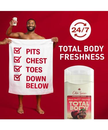 Old Spice Whole Body Deodorant for Men Total Body Deodorant Black Cherry + Bourbon Scent Aluminum Free Deodorant Stick for 24/7 Freshness // Dermatologist Tested Whole Body Deodorant 3.0 oz - Buy Online on GoSupps.com