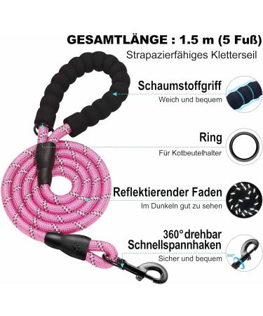 Haapaw Adjustable Dog Harness & Leash Set - No Pull Reflective Padded Vest for Extra Small to Medium Dogs - Pink Size L (Breast 45.7-50.8 cm) - Buy Online on GoSupps.com