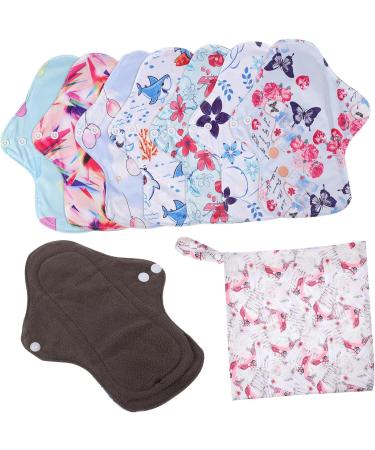KALLORY 7pcs Womens Incontinence Pads & Cloth Panty Liners Set with Storage Bag - Washable & Reusable Fabric Pads for Women - Buy Online on GoSupps.com