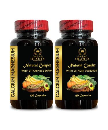 Calcium Magnesium Complex - Calcium Supplement Manganese Citrate Minerals for Bone Support Phosphorus Levels Immunity Support Muscle Healthy Supplement with Vitamin D - 2 Bottles 240 Capsules