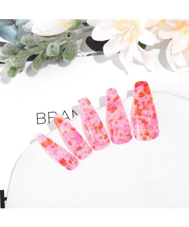 Sethexy Long Ballerina False Nails - Shiny Multi-Colored Press-On Nail Tips (24pcs) for Women & Girls - Perfect Pink Art Nails - Buy Online on GoSupps.com