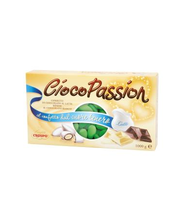 CRISPO Crispo Confetti Cioco Passion milk chocolate with white chocolate center - Green color - 3 packs of 1 kg 3 kg