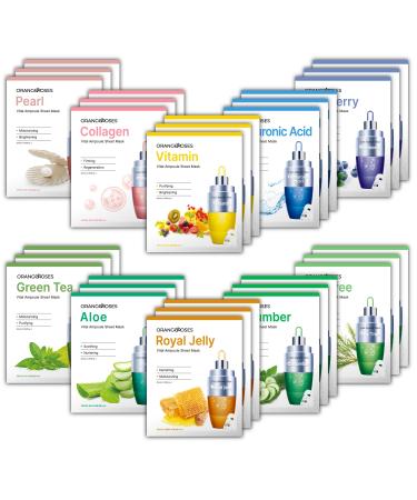 OBS lab Orangeroses 30 Pcs Combo Pack Vital Ampoule Sheet Mask Korean Facial Skincare Sheet | Simple & Effective Skincare Routine | Moisturization | Wrinkle Care | Brightening - Buy Online on GoSupps.com