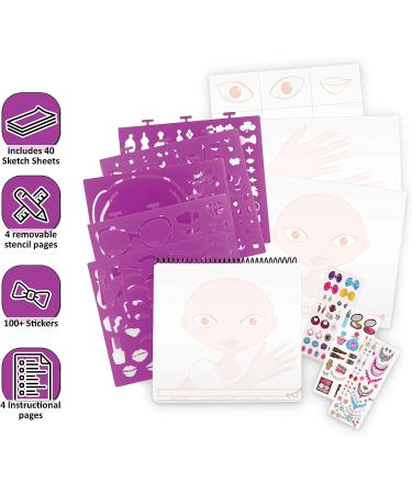 Fashion Angels Fashion Design Sketch Portfolio - Full Size Book for Kids - Brown/A - Includes Makeup, Hair Design - 11451 - Buy Online on GoSupps.com