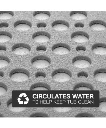 YINENN Non Slip Bath Shower Mat with Suction Cups - Machine Washable, Latex-Free, 30x17 Inch, Grey - Buy Online on GoSupps.com