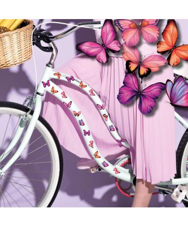 Wall decal loft bicycle sticker for children's bicycles 34 pieces pink butterfly motif bicycle sticker sticker for bicycle stickers for children sticker wheels bicycle decoration butterfly pink