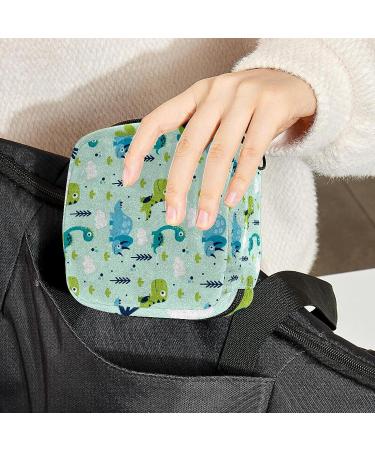 Cute Dinosaur Period Pouch - Tampon & Sanitary Napkin Holder for Purse - Teen Girls First Period Gift - Multicolored Organizer - Buy Online on GoSupps.com