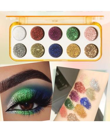 Makeup Palettes - 10 Shades Eye Shadow Pallets for Women | Matte Shimmer Eyeshadow Pallet Long Lasting Make up Eye Shadows Cosmetics Kit for Women Proidl 01# Glitter Plate - Buy Online on GoSupps.com