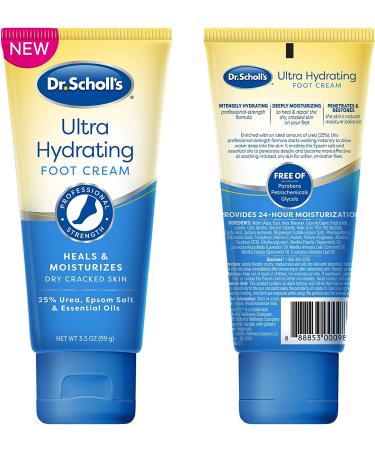 Dr. Scholl's Ultra Hydrating Foot Cream 3.5 oz - 25% Urea Lotion for Dry Cracked Feet - Buy Online on GoSupps.com