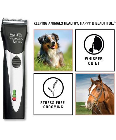 Wahl Chromado Lithium Pet Clipper Kit - Corded/Cordless Clippers for Dogs, Cats, and Horses - Black & Silver - Buy Online on GoSupps.com