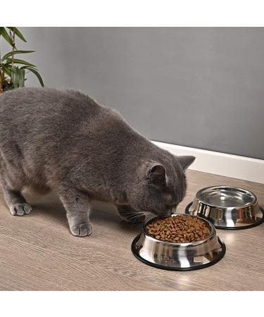 2-Pack Stainless Steel Dog Bowls with Anti-Skid Base - Ideal for Small/Medium/Large Pets - 8oz Capacity - Non-Slip Pet Feeder and Water Dish for Dogs, Puppies, Cats, and Kittens - Buy Online on GoSupps.com