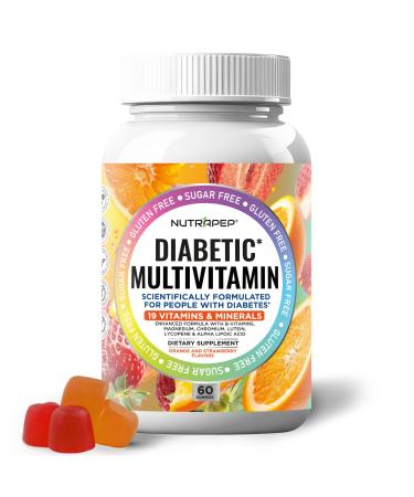 NutraPep Premium Multivitamin Chewable Gummies for Women & Men - Sugar-Free & Gluten Free Supplement Vitamins - Calcium Magnesium Zinc Manganese Thiamine Biotin