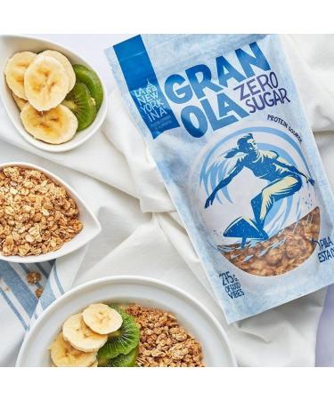  La Newyorkina LA NEWYORKINA Granola Zero Sugar with wholegrain oats and peanut cream. A healthy crunchy sugar-free snack for breakfast and afternoon tea. Light artisanal granola in a 275g tub. - Buy Online on GoSupps.com