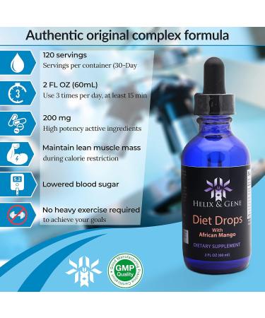 Helix & Gene Mango Diet Drops | Fast Weight Loss | Metabolism Booster | Active-8 & African Mango Complex | Made in USA | 2 Fl Oz - Buy Online on GoSupps.com