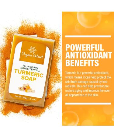 Turmeric Soap Bar - 7.05fl oz | Skin Brightening Deep Moisturizing & Acne Reducing - Ideal for Healthy Skin - Buy Online on GoSupps.com