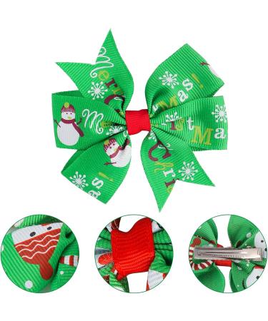 Sibba Hair Bows 3 Inch Toddler Red Green Alloy Clips 12 Pieces Braid Barrettes Ponytail Alligator Headwear Headpiece Lolita Halloween Christmas Easter Party Easter Party Accessories For Girls Christmas Pattern - Buy Online on GoSupps.com
