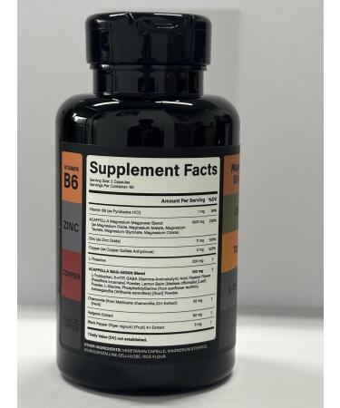 ACAPPELLA Magnesium Complex Capsule Vitamin B Supplement with Malate Magnesium Citrate Glycinate Oxide Taurate - 120 Count - Buy Online on GoSupps.com
