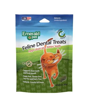 Emerald Pet Grain Free Catnip Natural Cat Dental Treats for Cats 85g Catnip