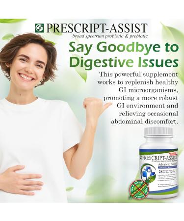 Prescript Assist Advanced Probiotic Formula - 28 Strains Soil Microflora for Gut Health & Digestion - No Pea Protein No Refrigeration Needed - 90 Caps - Buy Online on GoSupps.com
