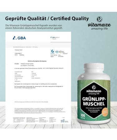 Green Lipped Mussel 1500mg - Omega-3 & Glycosaminoglycans - 300 Capsules | Pure New Zealand Powder Supplement for Cartilage and Joints | German Quality - Buy Online on GoSupps.com