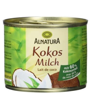 Alnatura organic coconut milk vegan pack of 12 (12 x 200 ml) Coconut 200 ml (pack of 12)