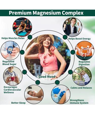Magnesium Supplement with 9 Forms of High Absorption Magnesium Glycinate L-threonate Citrate Malate and More for Muscle Brain Support Non-GMO Gluten & Soy Free 60 Capsules - Buy Online on GoSupps.com