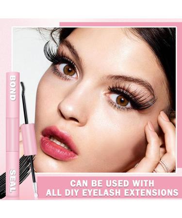Lash Bond and Seal - Waterproof 2 in 1 Lash Extension Glue for DIY Cluster and Strip Lashes | Long Lasting Fake Eyelashes - Pink - Buy Online on GoSupps.com