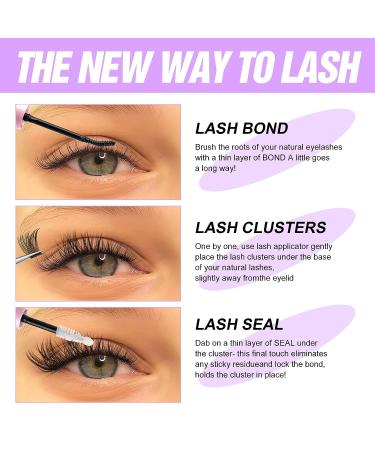 DIY Eyelash Extension Kit with Strong Glue - Wispy Lash Clusters - False Lashes Set C13 - Buy Online on GoSupps.com