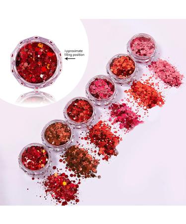 Shop GZSYY Glitter for Nails - 6PCS Laser Nail Sequins & Red Nail Pigment Powder for Stunning Nail Designs | International Shipping Available - Buy Online on GoSupps.com