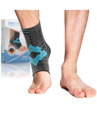 Bonmedico ankle bandage - non -slip ankle bandage ankle for women & men - supporting bandage for ankle Achilles tendon - wellness gifts - 1 footbands gray unisex XL Gray Unisex XL