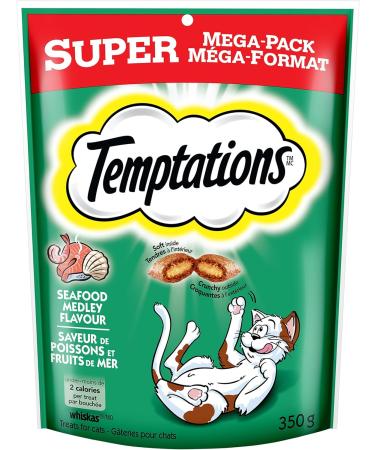 Temptations Adult Cat Treats Seafood Medley Flavour 350g Pouch & Mix-Ups Adult Cat Treats Catnip (Chicken Catnip & Cheddar Flavour) 454g Tub 350 g (Pack of 1) Seafood Cat Treats + PET_FOOD 349884 - Buy Online on GoSupps.com