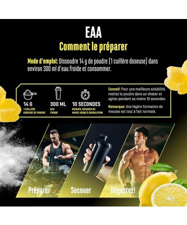  GEN GERMAN ELITE NUTRITION EAA powder 532g (38 servings) - The 9 essential amino acids incl. histidine & BCAA - Human Code formula - Vegan - Very good solubility - Refreshing amino acid drink (Candy Lemon) - Buy Online on GoSupps.com
