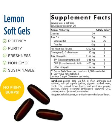 Nordic Naturals Omega LDL with Red Yeast Rice & CoQ10 - 60 Soft Gels | 1152 mg Heart Health - Buy Online on GoSupps.com