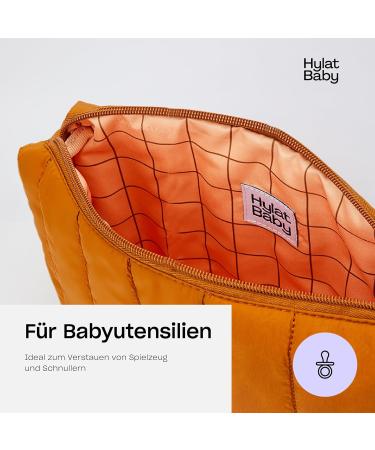 Hylat Baby Cosmetic Bag - Stylish Quilted Diaper & Toiletry Organizer - Versatile On-the-Go Brown Bag - Buy Online on GoSupps.com