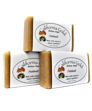 Organic Patchouli Bar Soap - 3 x 4oz Bars | Natural Skincare for All Skin Types | Eco-Friendly & Handmade - Buy Online on GoSupps.com
