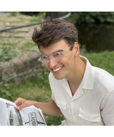 LONDON MOLE Round Reading Glasses | White Frames | Stylish Men's Women's Unisex Readers 1.0x - Buy Online on GoSupps.com