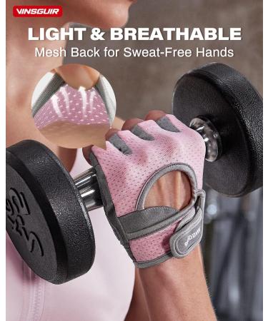 VINSGUIR Breathable Women's Workout Gloves - Pink Small | Gym, Cycling, Exercise & Fitness | Excellent Grip & Cushion Pads - Buy Online on GoSupps.com