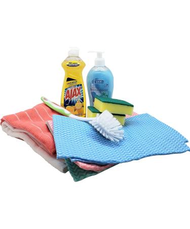 All-Inclusive Dorm Room Kitchen Cleaning Kit | Ajax Sponges Soap & Essentials for Students - Buy Online on GoSupps.com