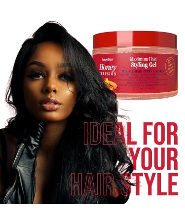 Maximum Hold Styling Gel with Honey & Shea - Moisturizing Hair Gel for All Hair Types No Flaking 12 oz | Ideal for Men & Women - Buy Online on GoSupps.com