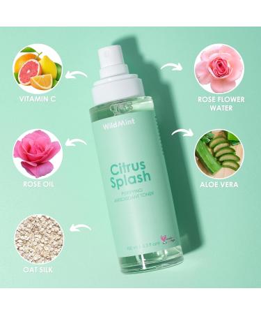 WildMint Citrus Splash Natural Face Toner | Brightening Toner for Sensitive Mature & Damaged Skin | Vitamin C for Dark Spots & Acne Prone Skin | UK Made Vegan & Cruelty-Free Skincare | 100ml - Buy Online on GoSupps.com