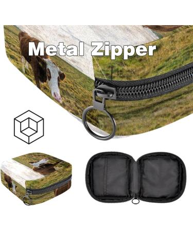 Premium Women s Storage Bag for Menstrual Cups & Makeup - Large Capacity Travel Organizer in Blue Sky Grass & Cow Print - Buy Online on GoSupps.com