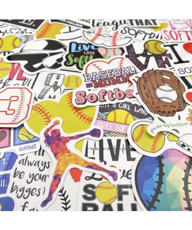 100 Piece Softball Stickers for Water Bottles | Vinyl Softball Gifts & Party Favors - Buy Online on GoSupps.com