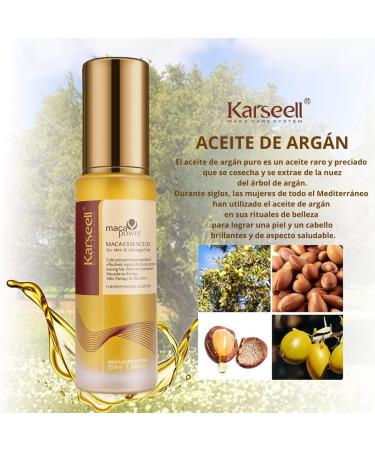 KARSEELL Moroccan Argan Oil Hair Serum for Skin Hair and Nails Cold Pressed Keratin Dry and Damaged Hair 50 ml. - Buy Online on GoSupps.com
