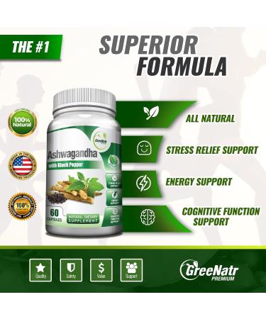 GreeNatr Premium Bundle for Holistic Well-Being: Organic Ashwagandha Capsules, with Black Pepper for Stress Relief, Plus Ginseng + Ginkgo Biloba Tablets, a Traditional Energy Booster. - Buy Online on GoSupps.com